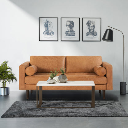 Canapé d'appartement Poly &amp; Bark Napa 72 - Cuir italien véritable pleine fleur