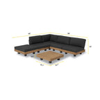 Ensemble de salon d'angle modulaire d'extérieur/terrasse Poly &amp; Bark Celenza 98 avec table basse