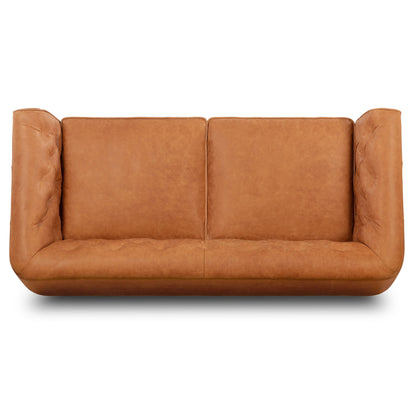 Canapé d'appartement Poly &amp; Bark Essex 74 - Cuir italien véritable pleine fleur