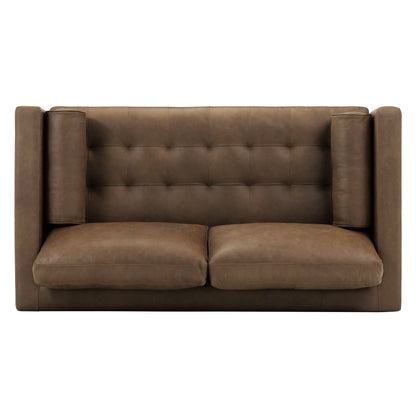 Canapé d'appartement Poly &amp; Bark Napa 72 - Cuir italien véritable pleine fleur