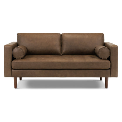 Canapé d'appartement Poly &amp; Bark Napa 72 - Cuir italien véritable pleine fleur