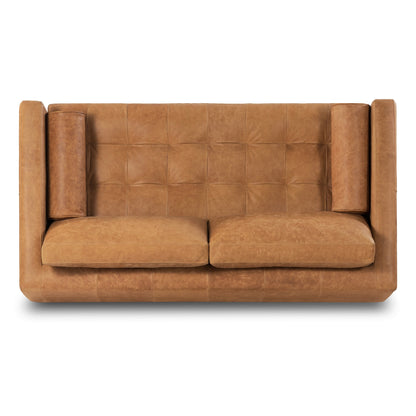 Canapé d'appartement Poly &amp; Bark Napa 72 - Cuir italien véritable pleine fleur