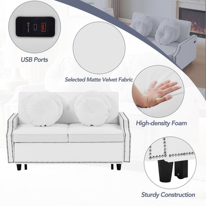Canapé-lit réglable en polyester avec ports USB