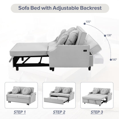 Canapé-lit réglable en polyester avec ports USB