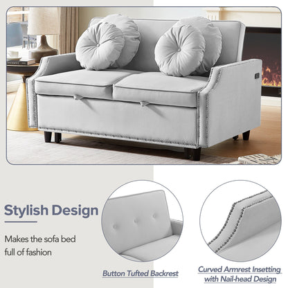Canapé-lit réglable en polyester avec ports USB