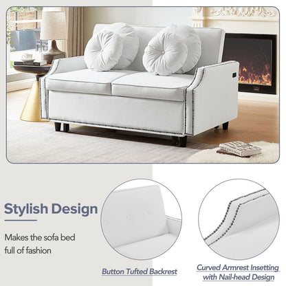Canapé-lit réglable en polyester avec ports USB