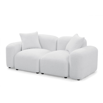 Canapé modulable en polyester avec cadre en bois massif et pieds en plastique noir pour salon