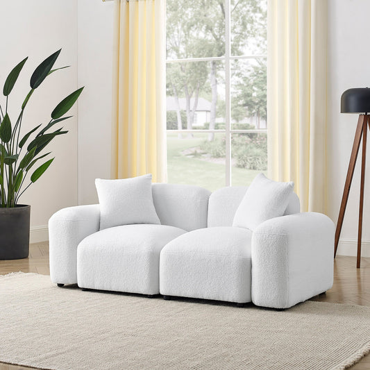 Canapé modulable en polyester avec cadre en bois