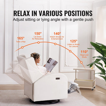 Fauteuil inclinable pivotant en polyester, ergonomique et électrique