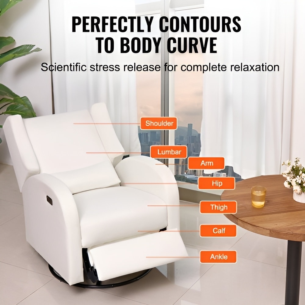 Fauteuil inclinable pivotant en polyester, ergonomique et électrique