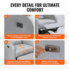 Fauteuil inclinable pivotant en polyester, ergonomique et électrique