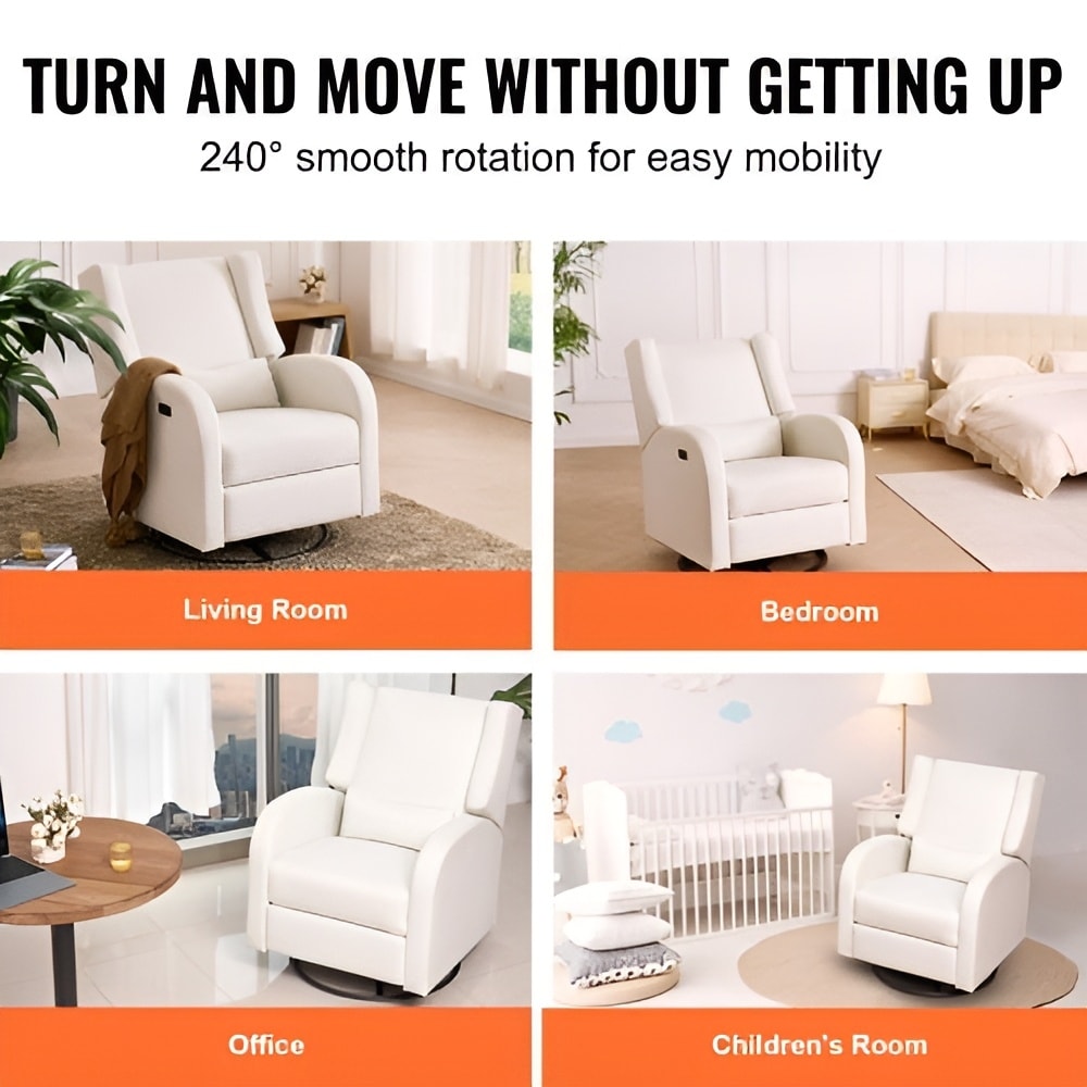 Fauteuil inclinable pivotant en polyester, ergonomique et électrique
