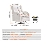 Fauteuil inclinable pivotant en polyester, ergonomique et électrique