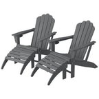 Ensemble de 4 chaises Adirondack d'extérieur Polytrends Aderson avec pouf