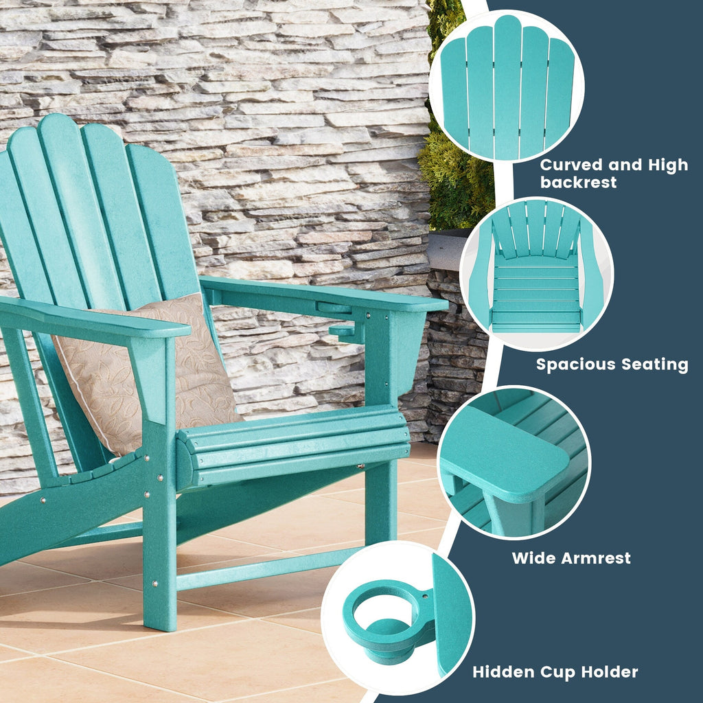 Ensemble de 4 chaises Adirondack d'extérieur Polytrends Aderson avec pouf