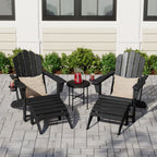 Ensemble de 4 chaises Adirondack d'extérieur Polytrends Aderson avec pouf