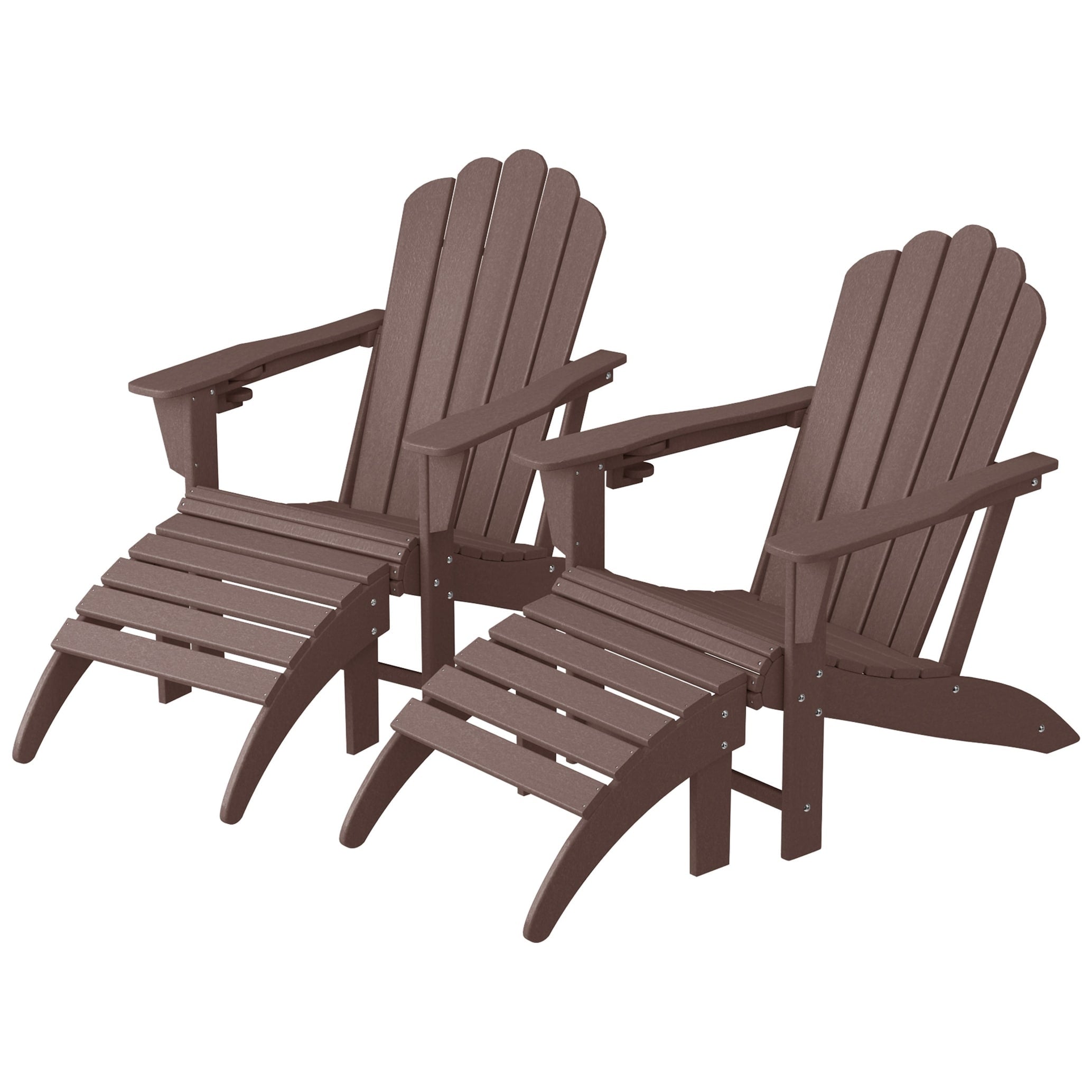 Ensemble de 4 chaises Adirondack d'extérieur Polytrends Aderson avec pouf
