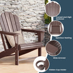 Ensemble de 4 chaises Adirondack d'extérieur Polytrends Aderson avec pouf
