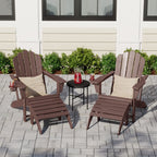 Ensemble de 4 chaises Adirondack d'extérieur Polytrends Aderson avec pouf