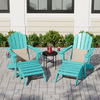 Ensemble de 4 chaises Adirondack d'extérieur Polytrends Aderson avec pouf