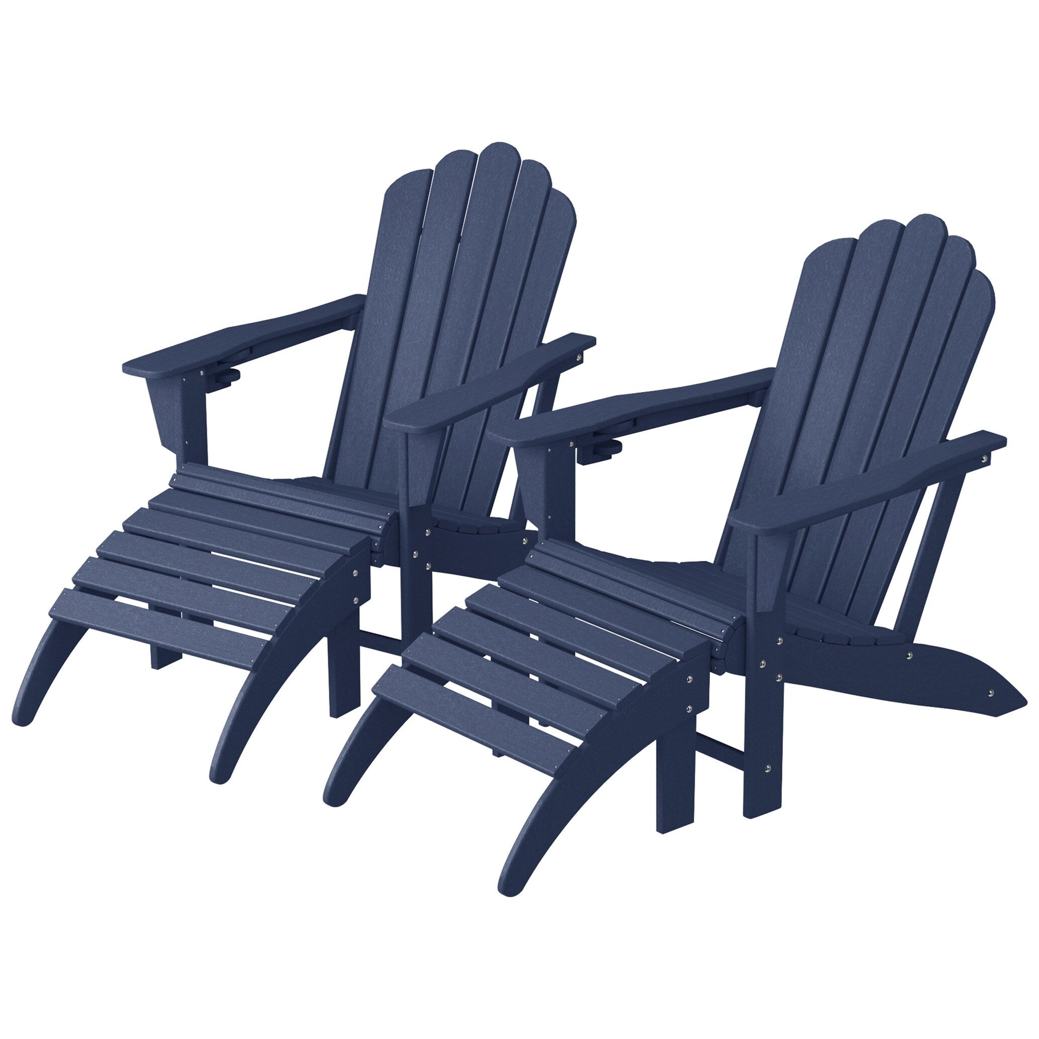 Ensemble de 4 chaises Adirondack d'extérieur Polytrends Aderson avec pouf