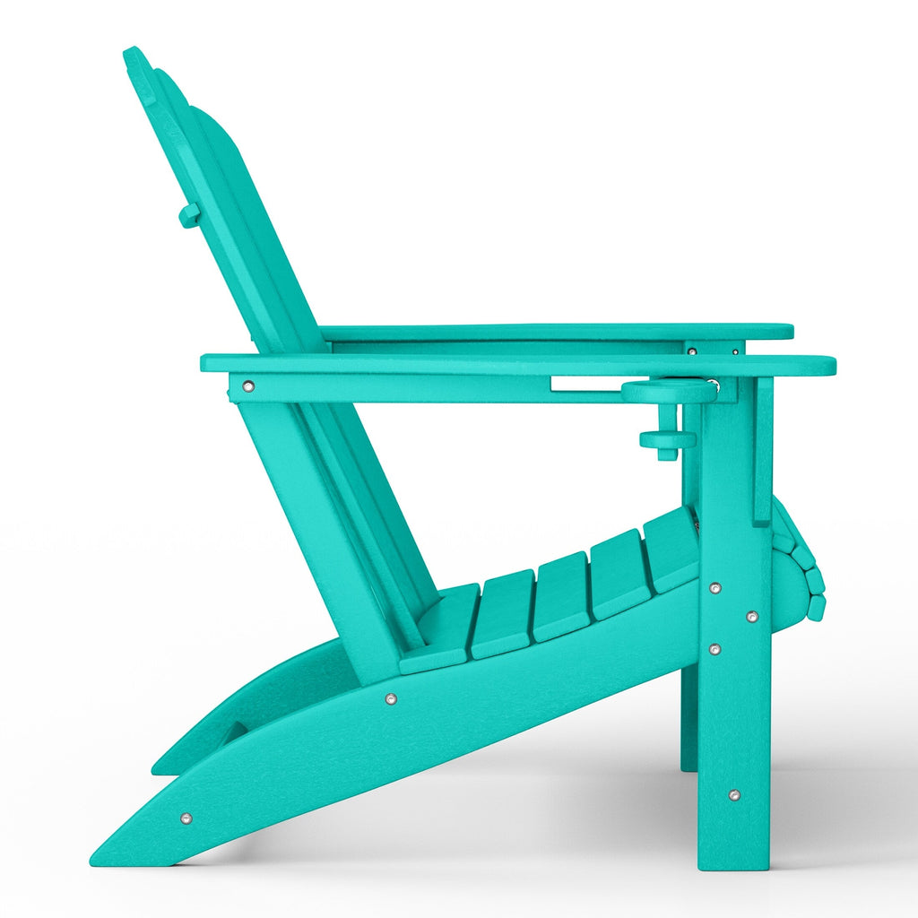 Ensemble de 4 chaises Adirondack d'extérieur Polytrends Aderson avec pouf