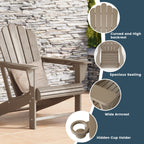 Ensemble de 4 chaises Adirondack d'extérieur Polytrends Aderson avec pouf