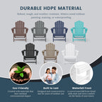 Ensemble de 4 chaises Adirondack d'extérieur Polytrends Aderson avec pouf