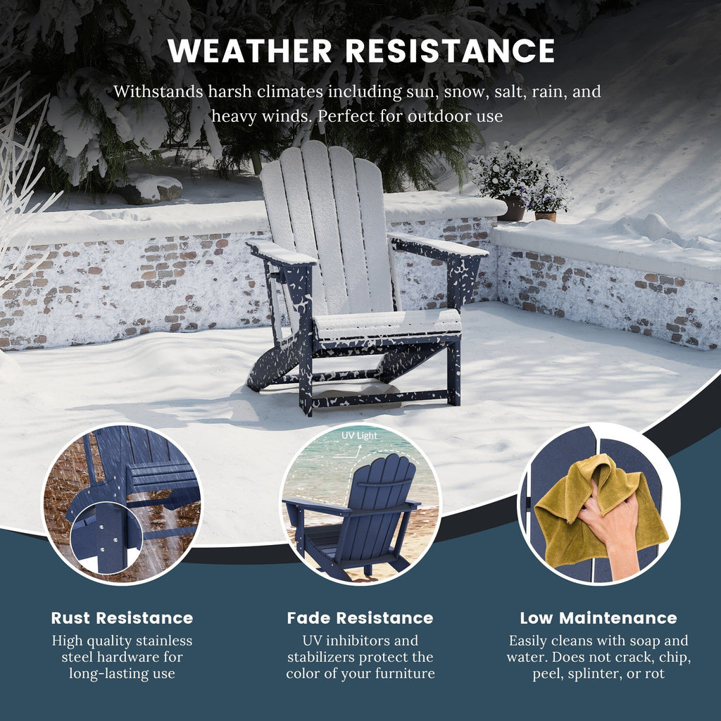 Ensemble de 4 chaises Adirondack d'extérieur Polytrends Aderson avec pouf
