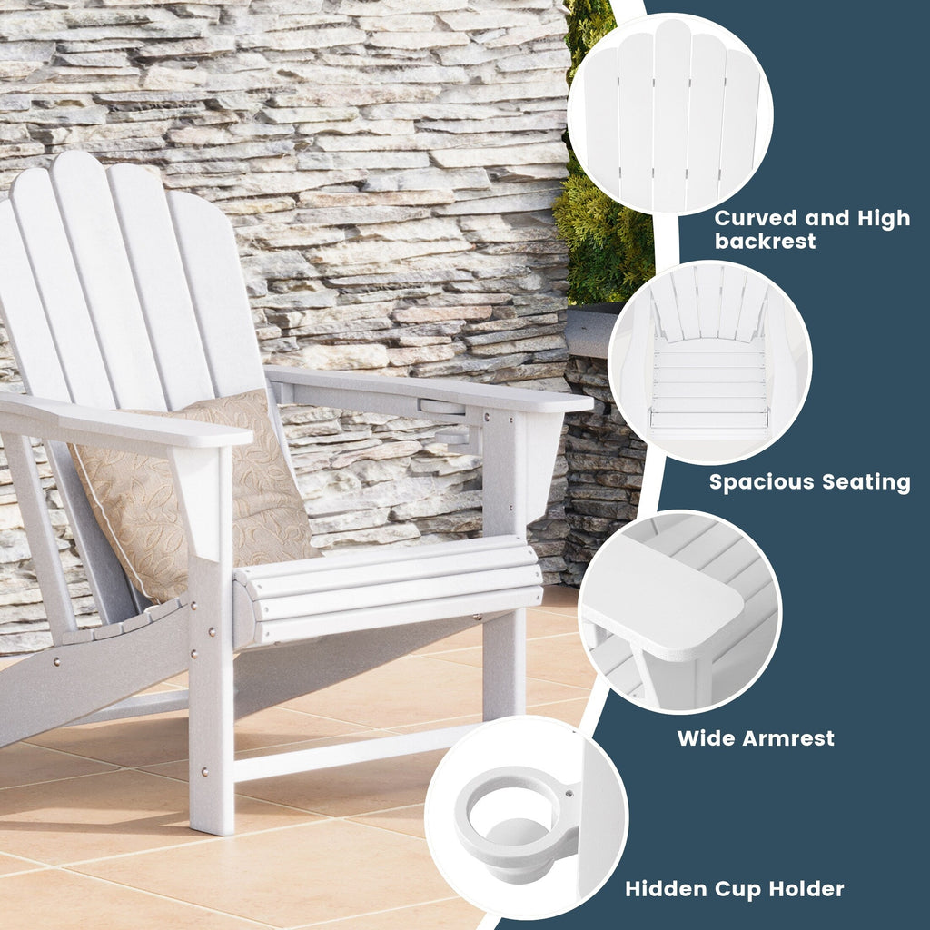 Ensemble de 4 chaises Adirondack d'extérieur Polytrends Aderson avec pouf
