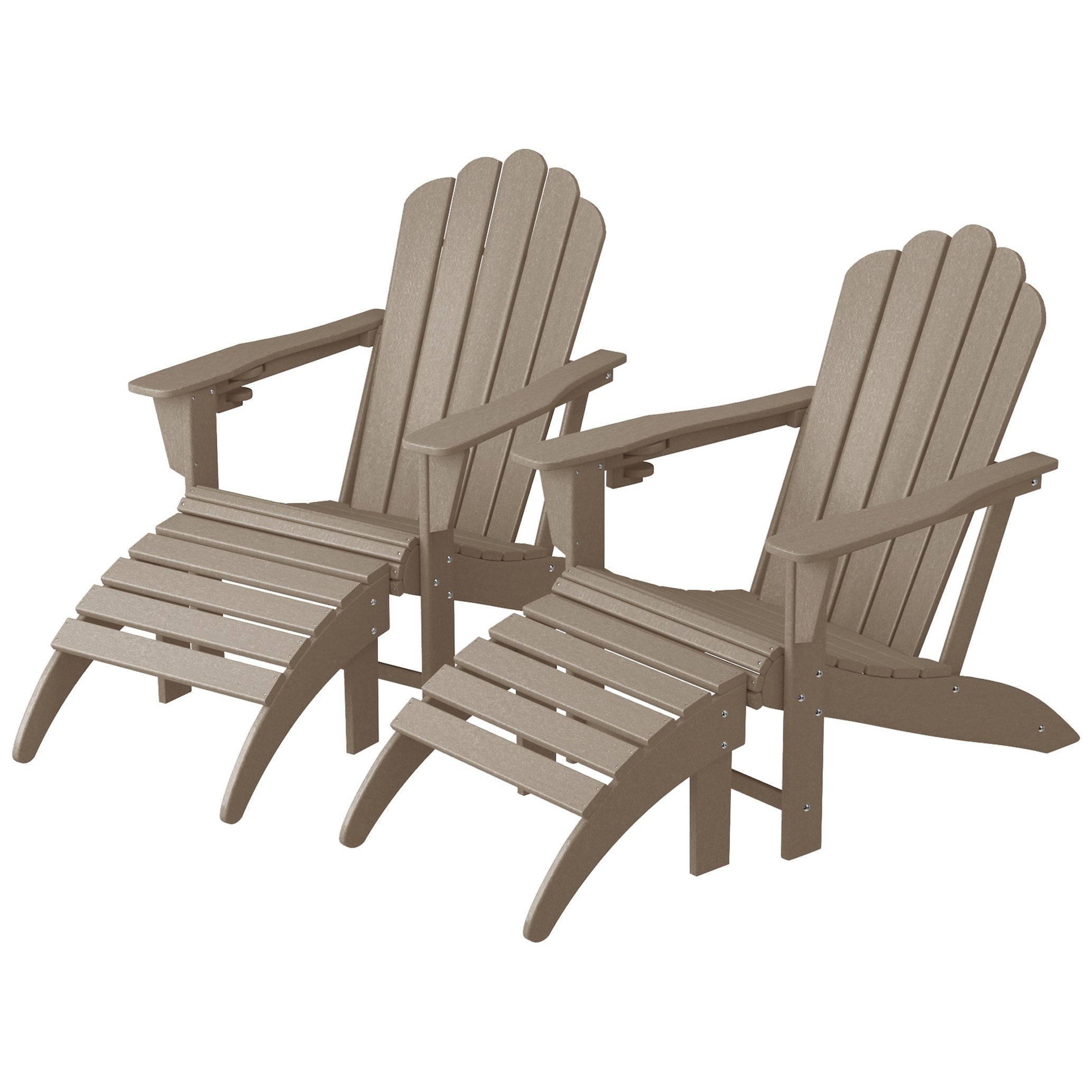 Ensemble de 4 chaises Adirondack d'extérieur Polytrends Aderson avec pouf