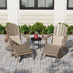 Ensemble de 4 chaises Adirondack d'extérieur Polytrends Aderson avec pouf