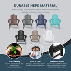 Ensemble de 4 chaises Adirondack d'extérieur Polytrends Aderson avec pouf