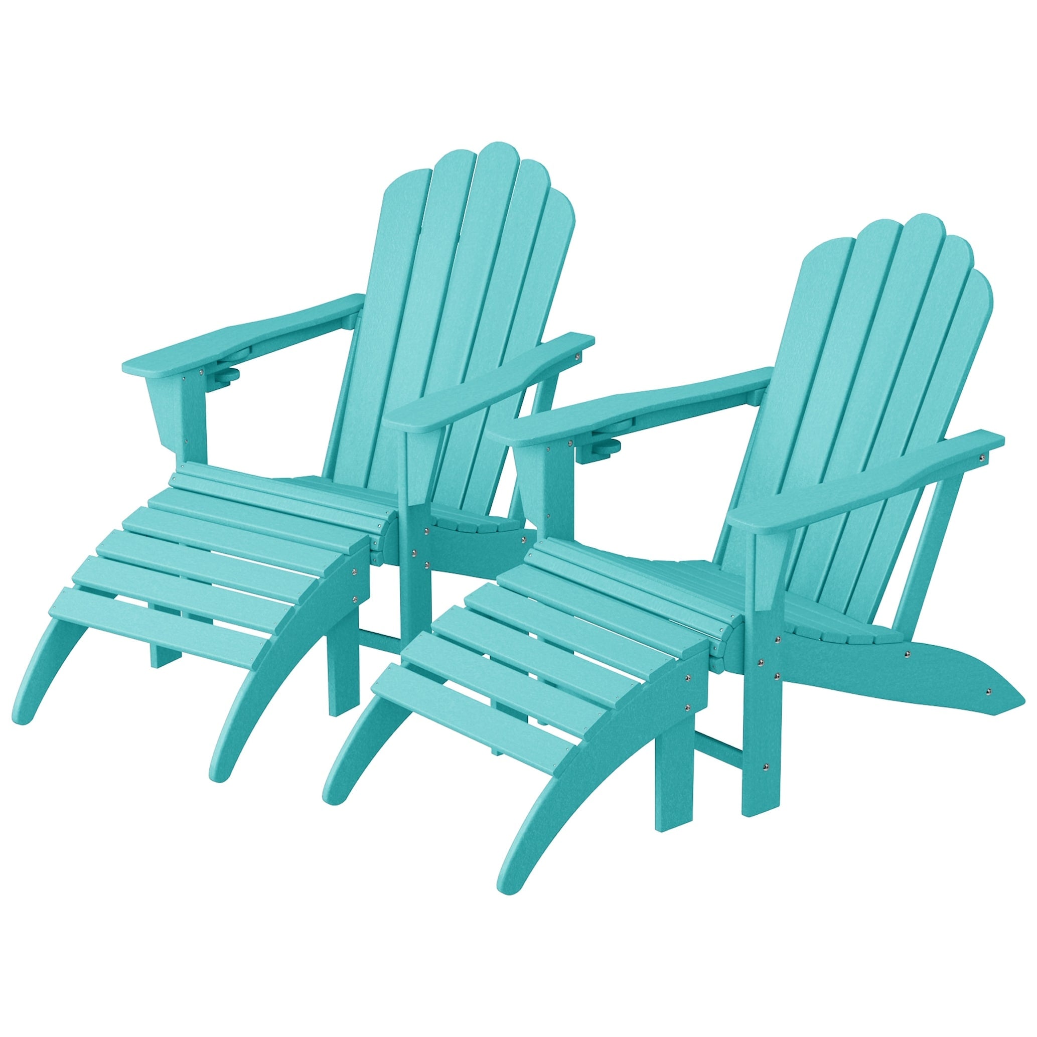 Ensemble de 4 chaises Adirondack d'extérieur Polytrends Aderson avec pouf