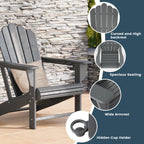 Ensemble de 4 chaises Adirondack d'extérieur Polytrends Aderson avec pouf