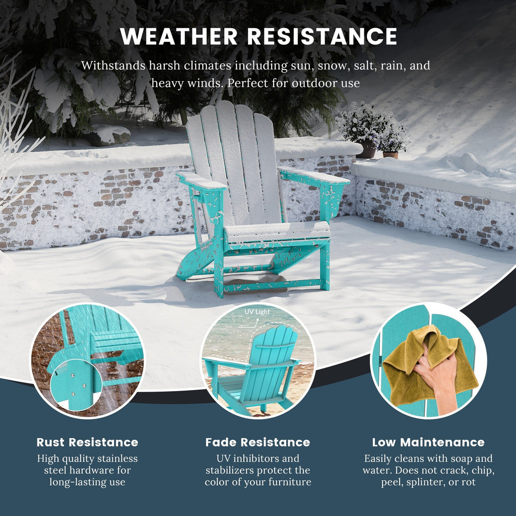 Ensemble de 4 chaises Adirondack d'extérieur Polytrends Aderson avec pouf