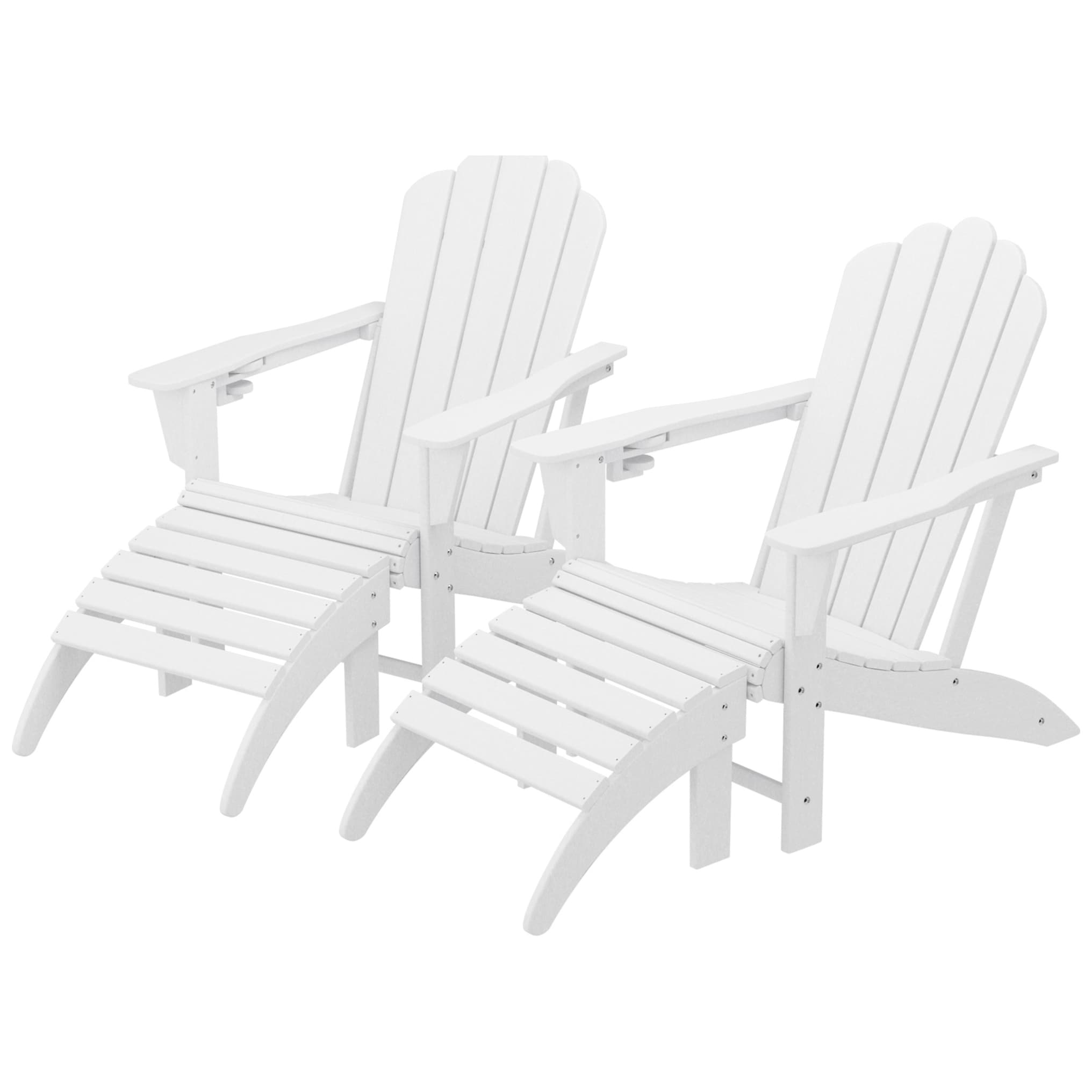 Ensemble de 4 chaises Adirondack d'extérieur Polytrends Aderson avec pouf