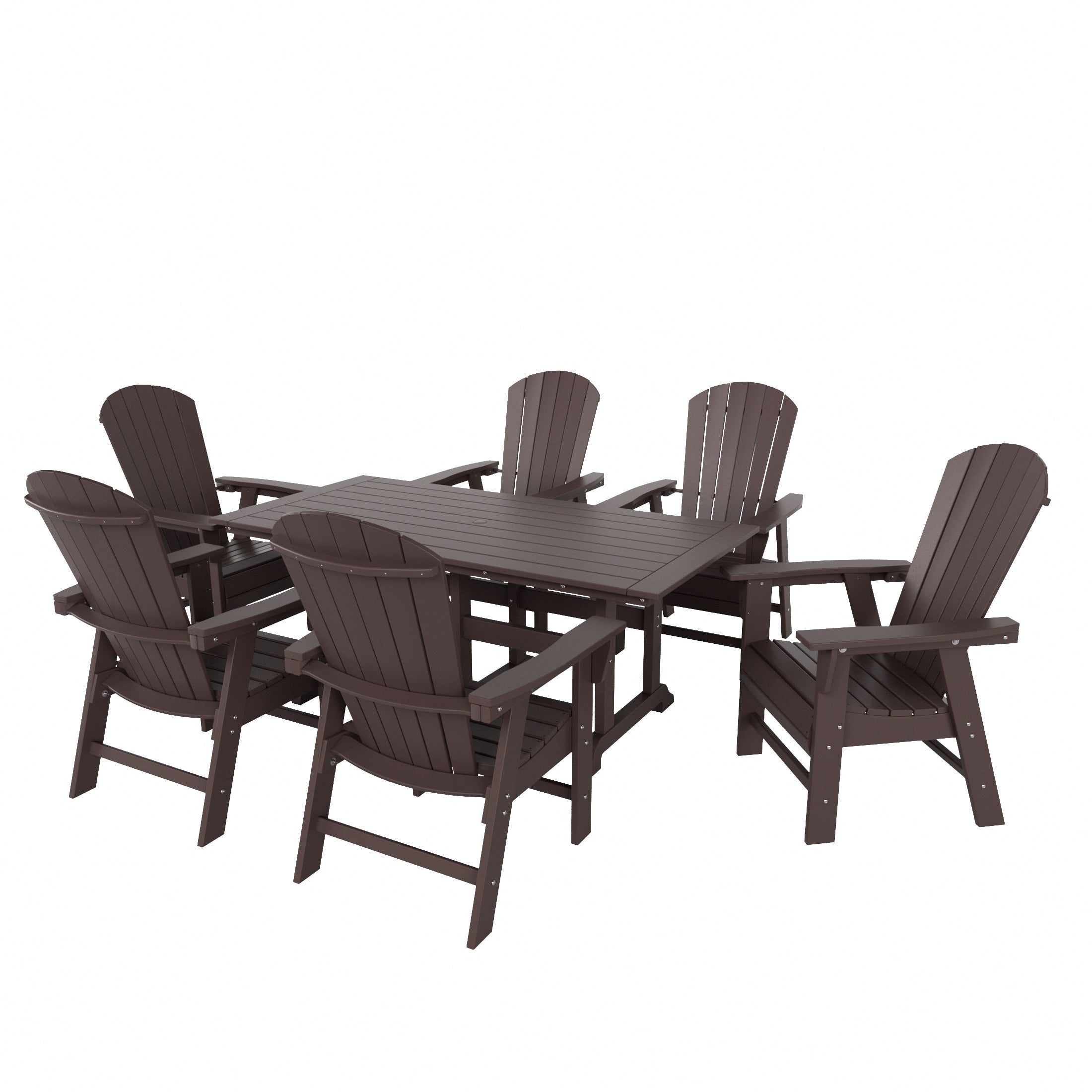 Ensemble de salle à manger d'extérieur Polytrends Altura 7 pièces, écologique, toutes saisons, avec fauteuils