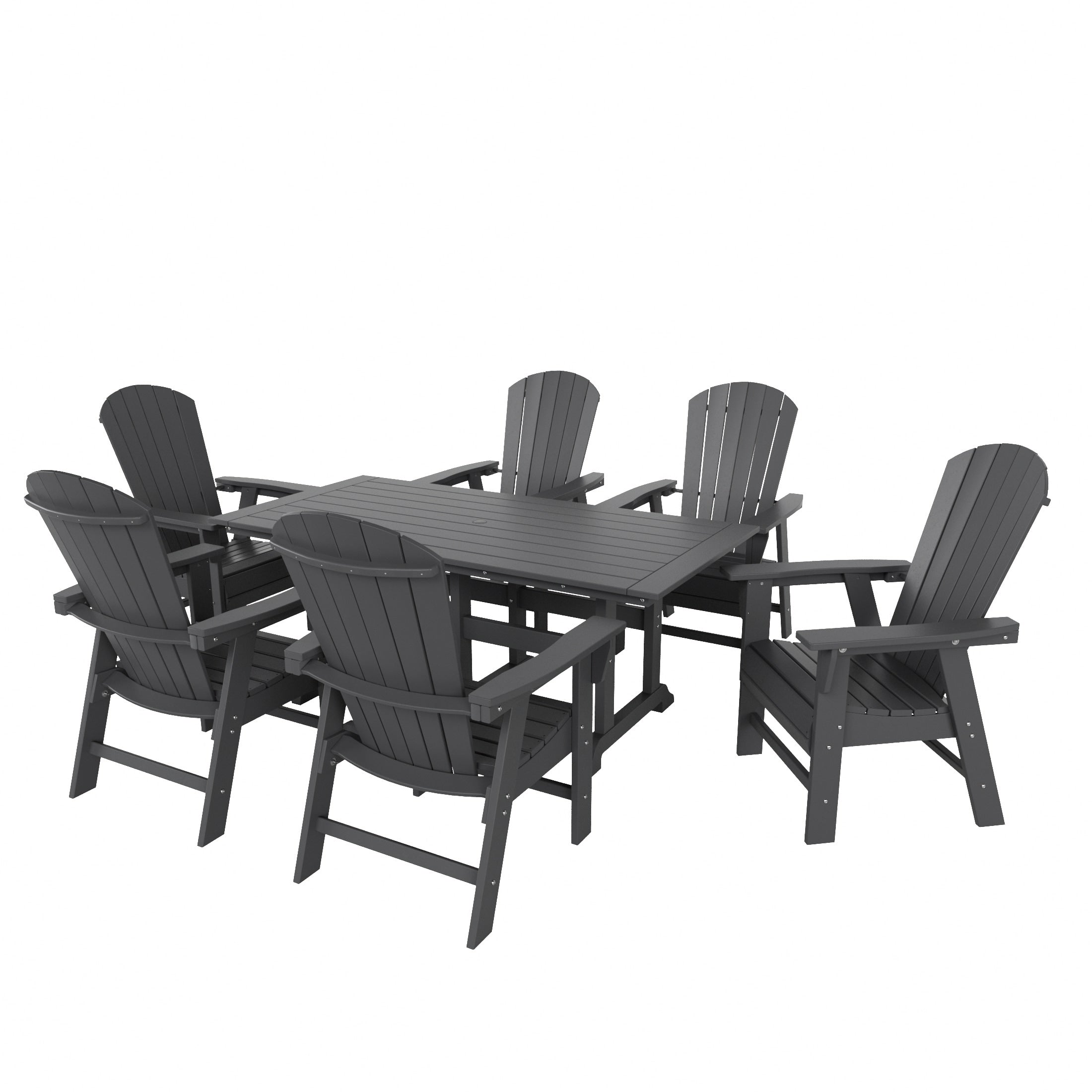 Ensemble de salle à manger d'extérieur Polytrends Altura 7 pièces, écologique, toutes saisons, avec fauteuils