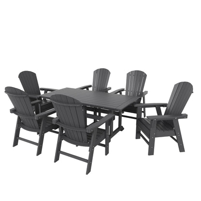Ensemble de salle à manger d'extérieur Polytrends Altura 7 pièces, écologique, toutes saisons, avec fauteuils