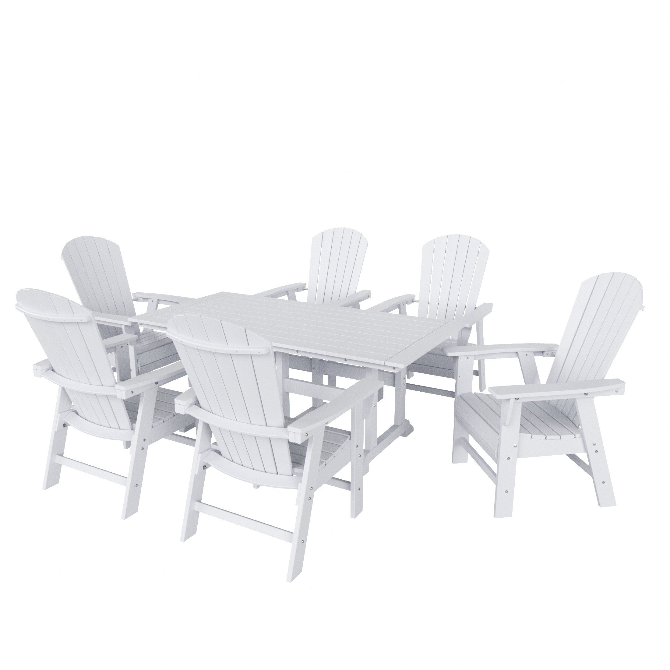 Ensemble de salle à manger d'extérieur Polytrends Altura 7 pièces, écologique, toutes saisons, avec fauteuils