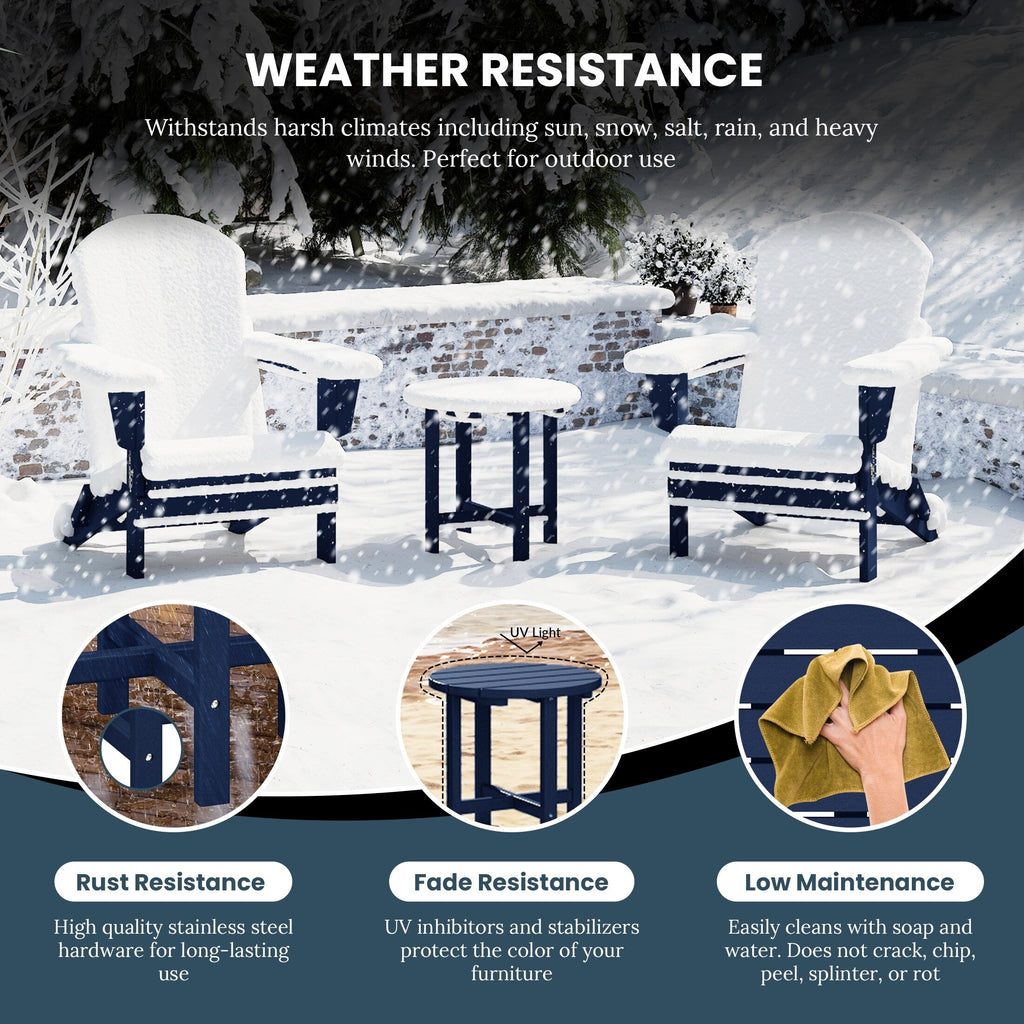 Polytrends Altura Eco-friendly All Weather Round 18 Side Table
