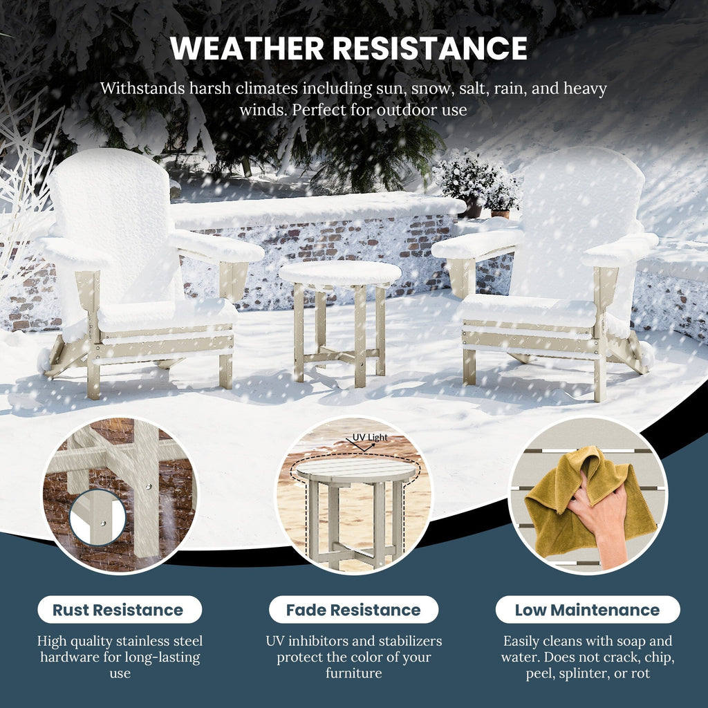 Polytrends Altura Eco-friendly All Weather Round 18 Side Table