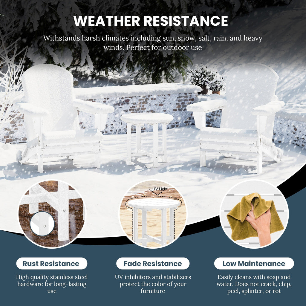 Polytrends Altura Eco-friendly All Weather Round 18 Side Table