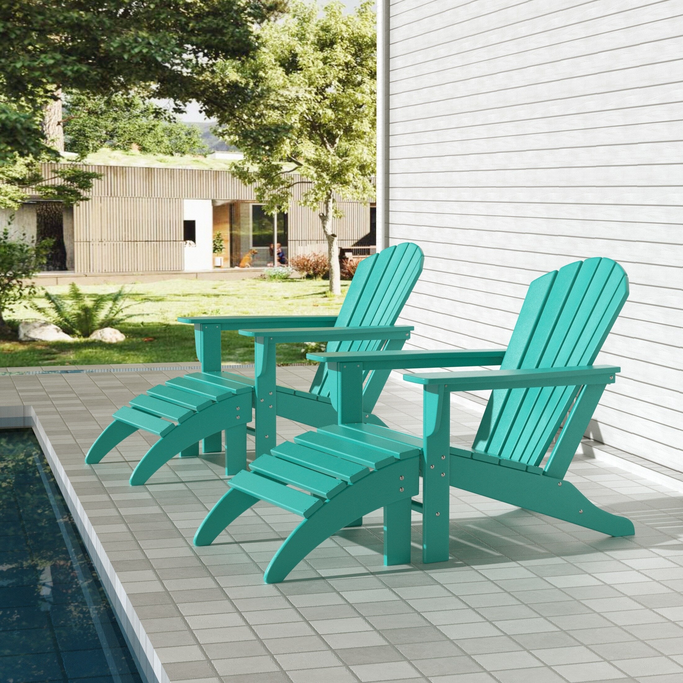 Chaises Adirondack Polytrends Altura Outdoor écologiques toutes saisons avec poufs (ensemble de conversation 4 pièces)