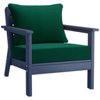 Ensemble de salon de jardin Polytrends Birchwood en PEHD toutes saisons, bleu marine, avec sièges profonds (5 pièces)