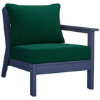 Ensemble de salon de jardin Polytrends Birchwood en PEHD toutes saisons, bleu marine, avec sièges profonds (5 pièces)