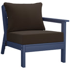 Ensemble de salon de jardin Polytrends Birchwood en PEHD toutes saisons, bleu marine, avec sièges profonds (5 pièces)