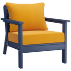Ensemble de salon de jardin Polytrends Birchwood en PEHD toutes saisons, bleu marine, avec sièges profonds (5 pièces)