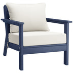 Ensemble de salon de jardin Polytrends Birchwood en PEHD toutes saisons, bleu marine, avec sièges profonds (5 pièces)